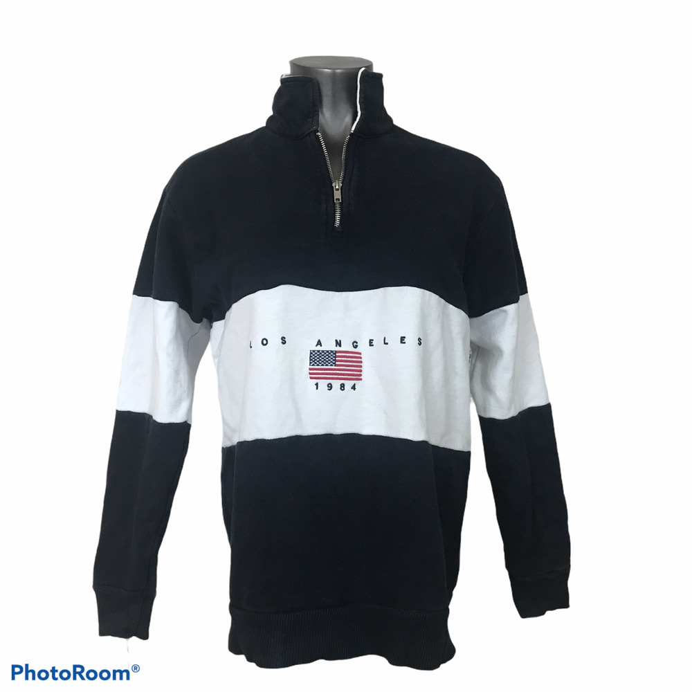 Vintage John Galt Men's Sweatshirt Pullover Mock Neck Colorblock 1984 Olympics S